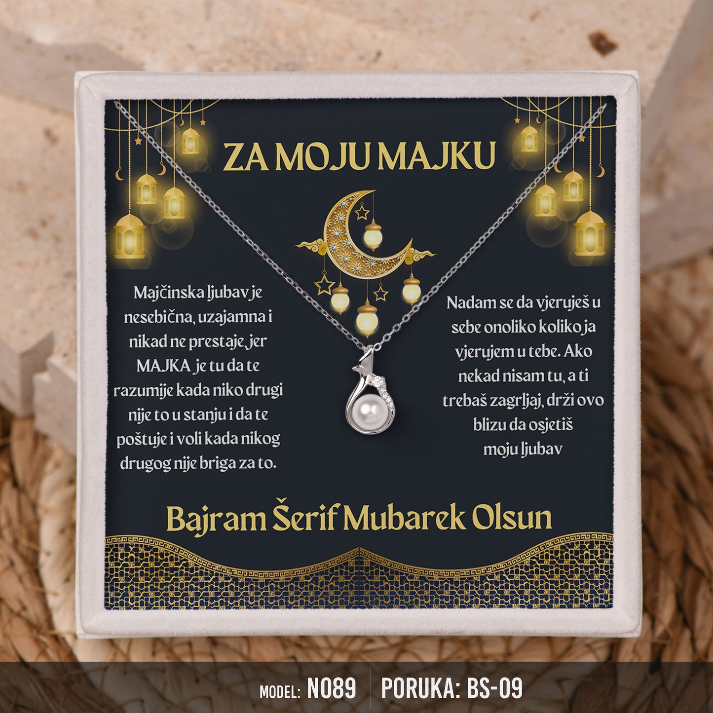 Ogrlica za Majku | Bajramski Poklon od Srca sa Porukom – 925 srebro