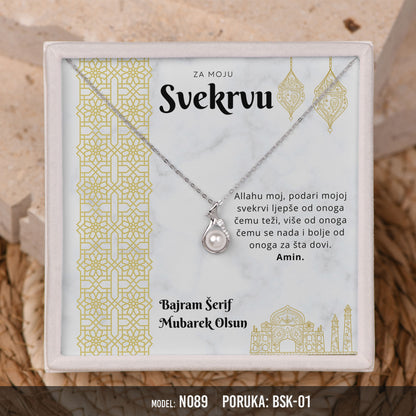 Srebrna ogrlica sa Biserom - Bajramski Poklon za Svekrvu