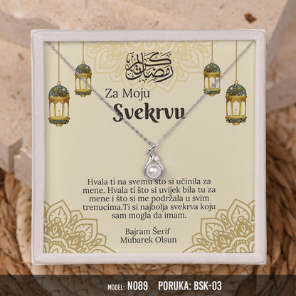 Srebrna ogrlica sa Biserom - Bajramski Poklon za Svekrvu