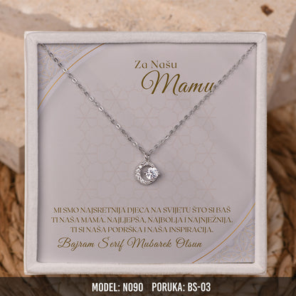 Ogrlica Polumjesec za Majku | Bajramski Poklon sa Porukom – 925 srebro