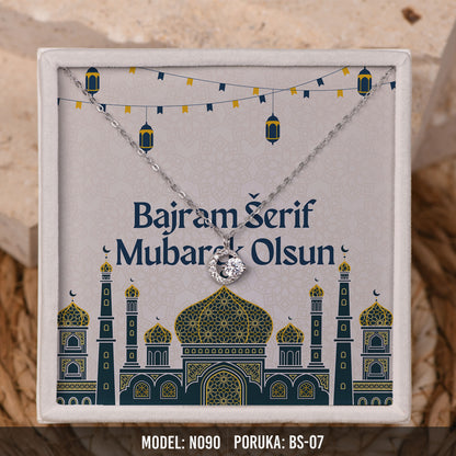 Ogrlica Polumjesec za Majku | Bajramski Poklon sa Porukom – 925 srebro