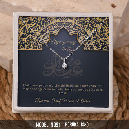Elegantna Ogrlica za Majku | Bajramski Poklon sa Porukom – 925 srebro