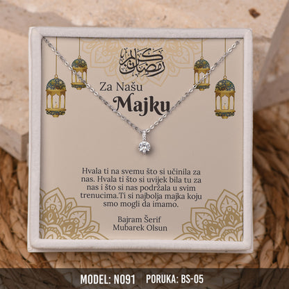 Elegantna Ogrlica za Majku | Bajramski Poklon sa Porukom – 925 srebro