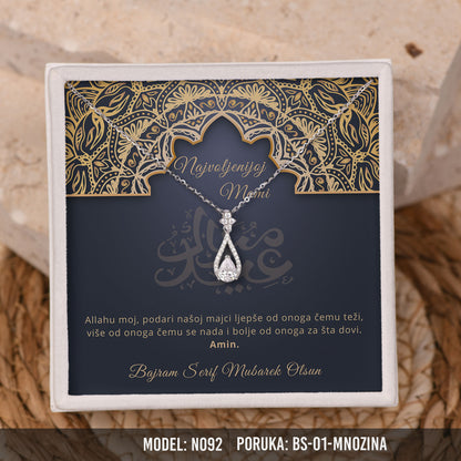Elegantna Ogrlica za Majku sa Porukom | Bajramski Poklon – 925 srebro