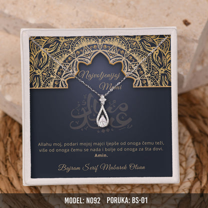 Elegantna Ogrlica za Majku sa Porukom | Bajramski Poklon – 925 srebro