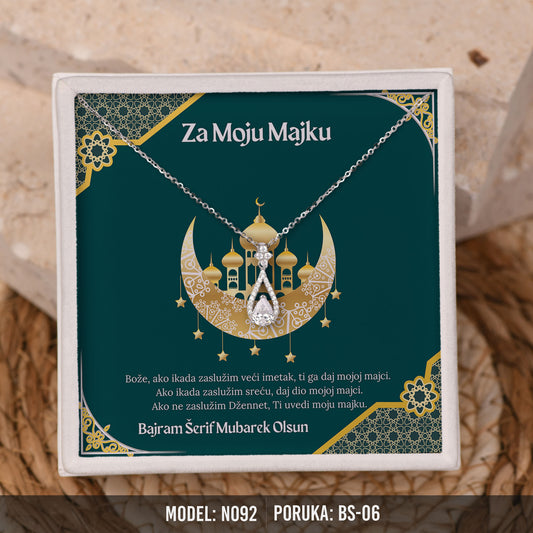 Elegantna Ogrlica za Majku sa Porukom | Bajramski Poklon – 925 srebro