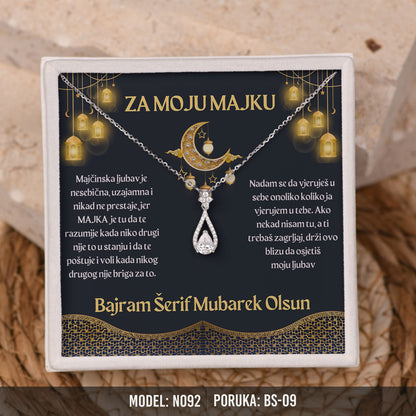 Elegantna Ogrlica za Majku sa Porukom | Bajramski Poklon – 925 srebro