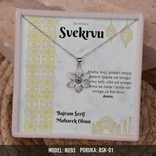 Bajramski poklon za svekrvu – elegantna ogrlica od 925 srebra sa porukom
