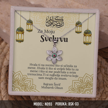 Bajramski poklon za svekrvu – elegantna ogrlica od 925 srebra sa porukom