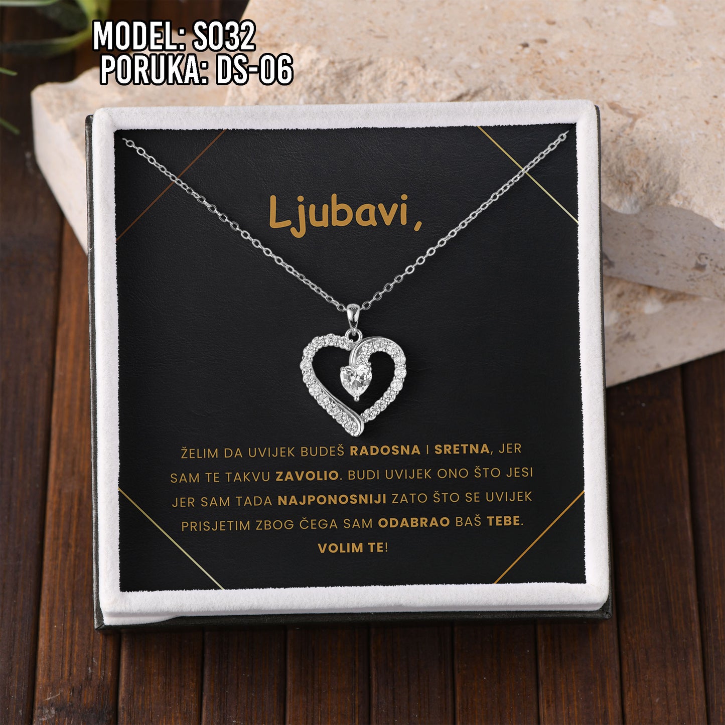 💖 925 Srebreni Lančić - Za Moju Ljubav | Poklon za Suprugu, Curu, Djevojku 💖