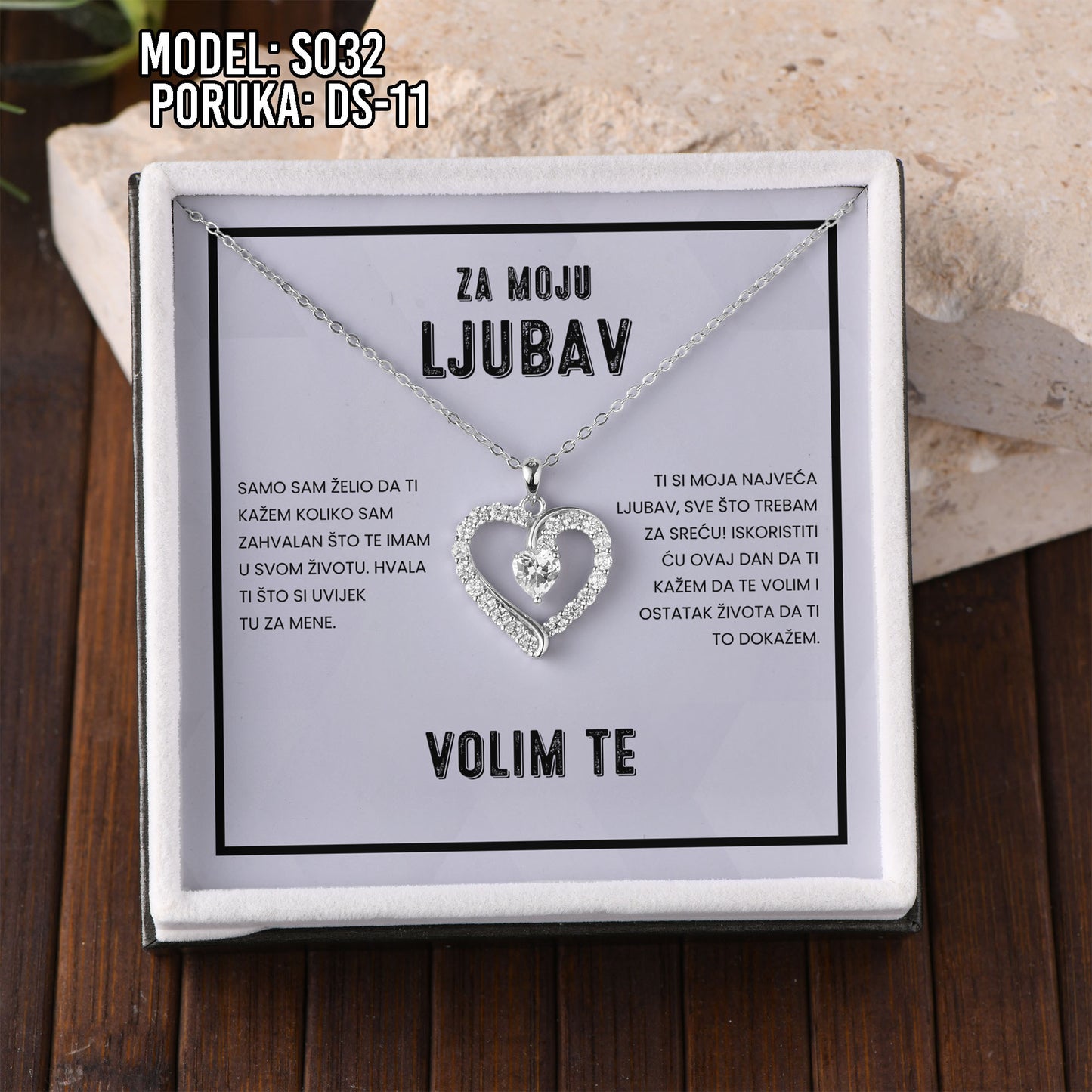 💖 925 Srebreni Lančić - Za Moju Ljubav | Poklon za Suprugu, Curu, Djevojku 💖