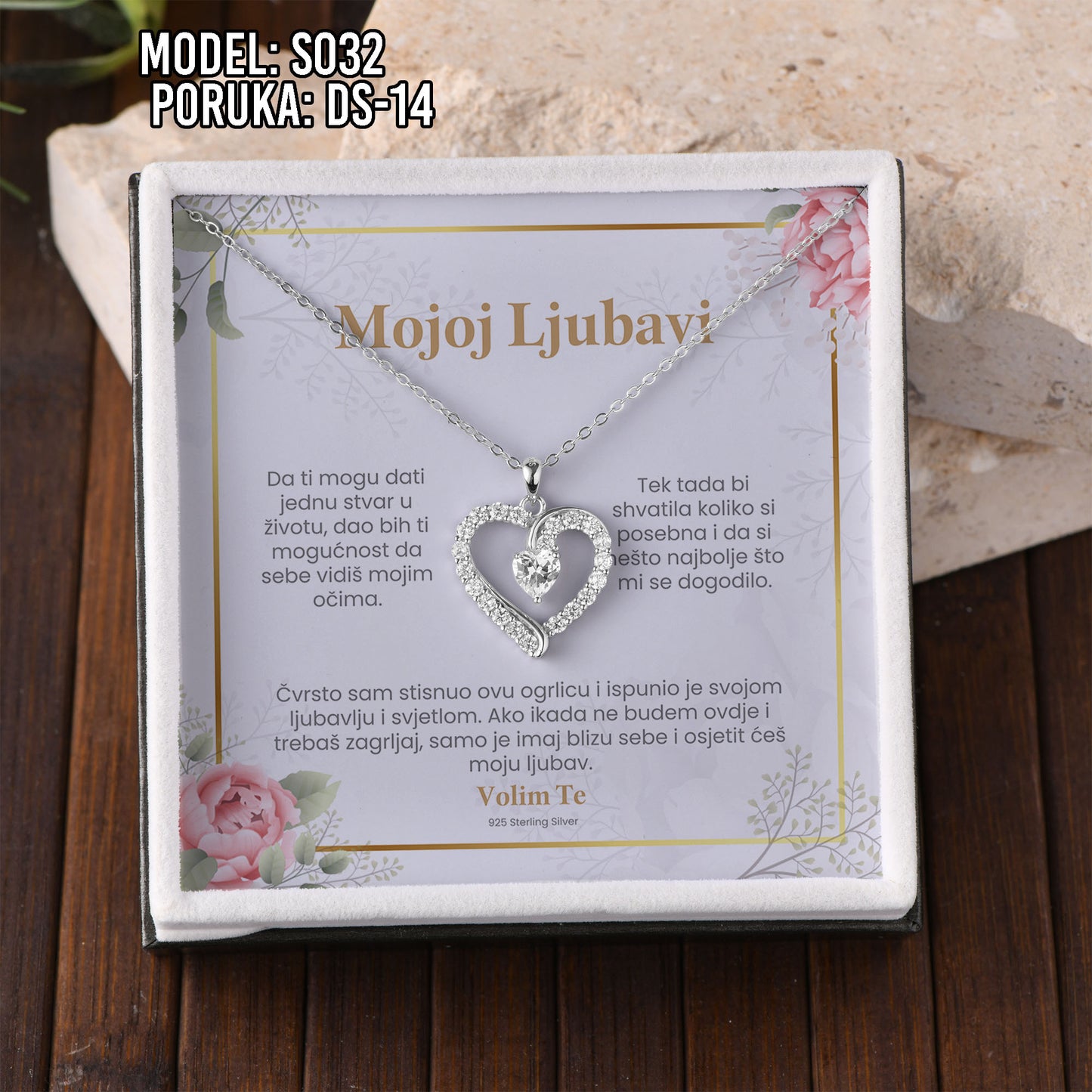 💖 925 Srebreni Lančić - Za Moju Ljubav | Poklon za Suprugu, Curu, Djevojku 💖