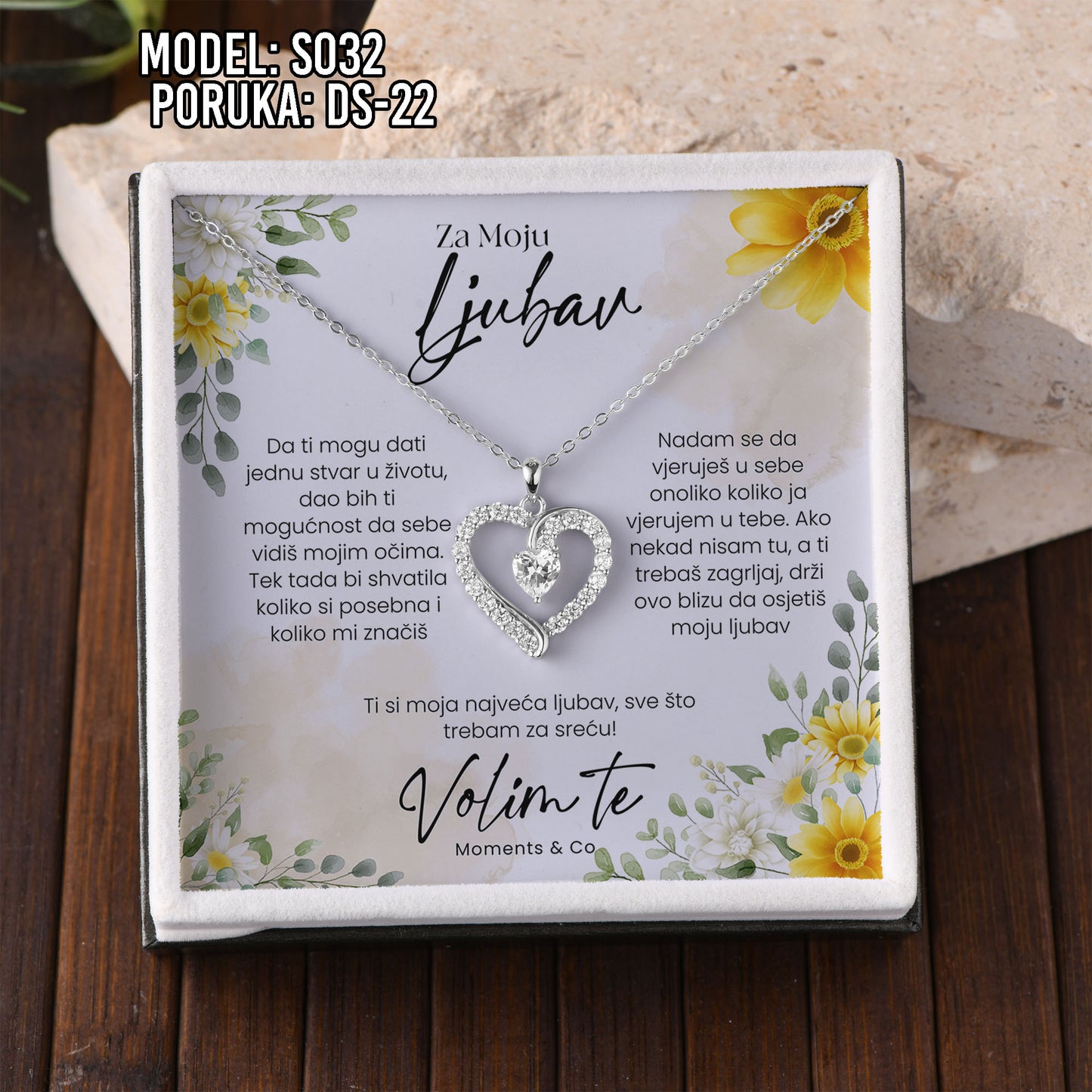 💖 925 Srebreni Lančić - Za Moju Ljubav | Poklon za Suprugu, Curu, Djevojku 💖