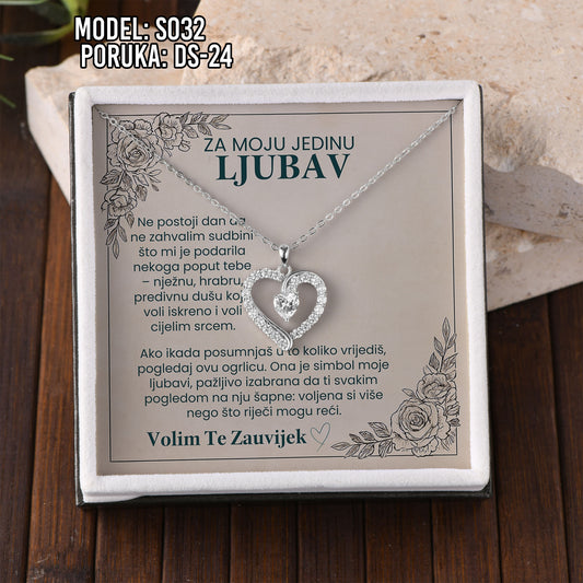 💖 925 Srebreni Lančić - Za Moju Ljubav | Poklon za Suprugu, Curu, Djevojku 💖