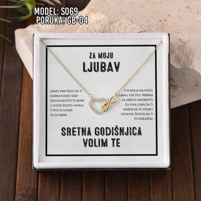 925 Srebrni Lančić sa 18K Pozlatom - Poklon za Godišnjicu Braka za Suprugu