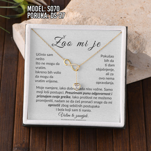 Lančić “Žao mi je” – Elegantan poklon izvinjenja za nju | 925 srebro