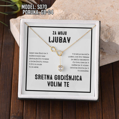 925 Srebrni Lančić sa 18K Pozlatom - Poklon za Godišnjicu Braka za Suprugu