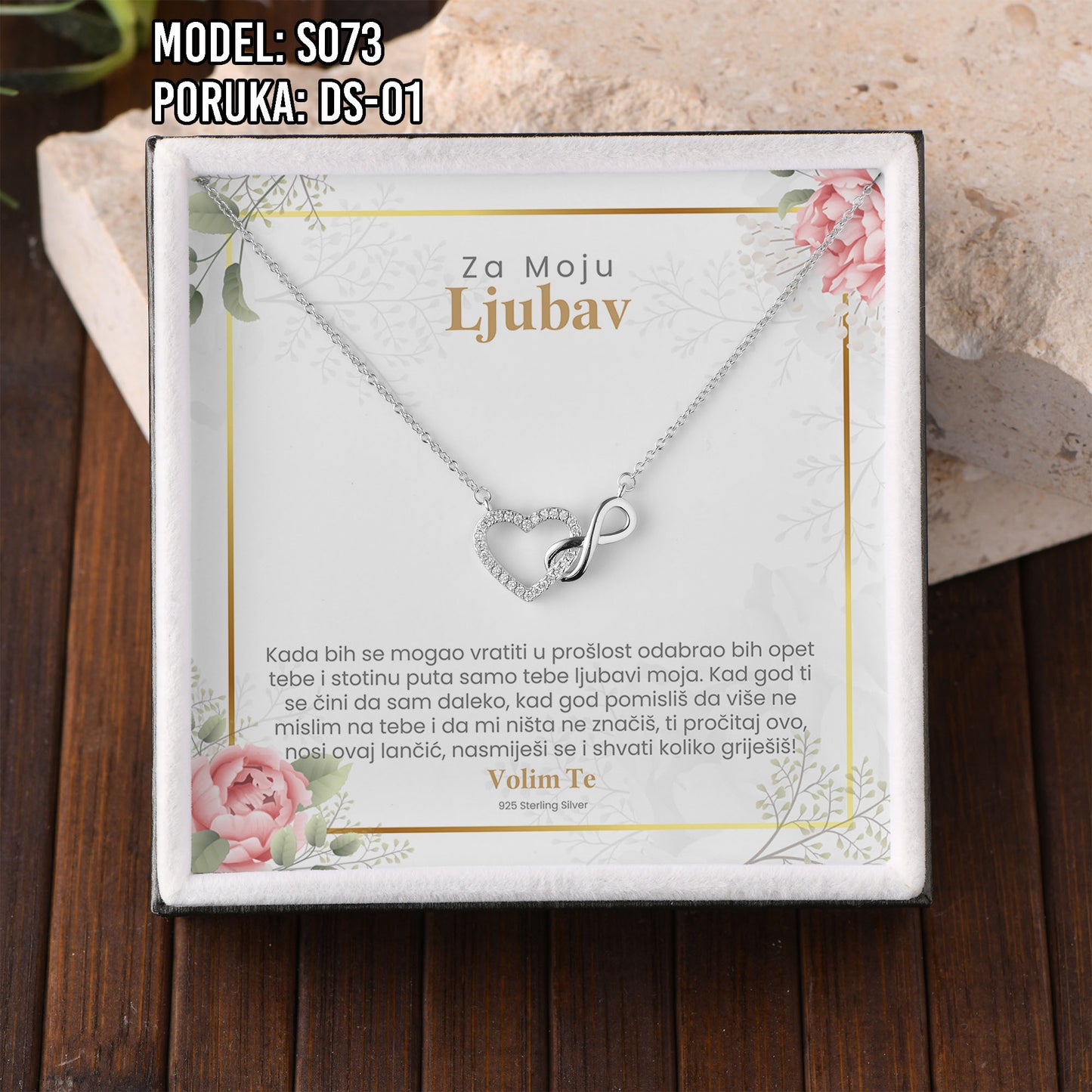 Lančić – 925 srebro u poklon kutiji + poruka po izboru