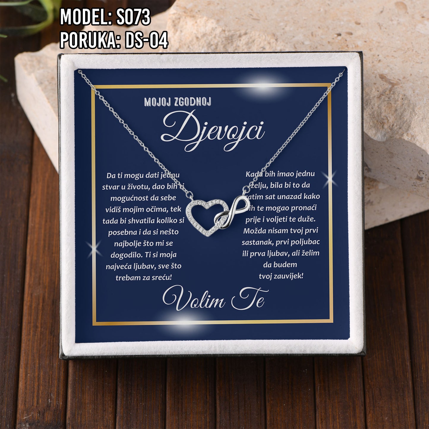 Lančić – 925 srebro u poklon kutiji + poruka po izboru