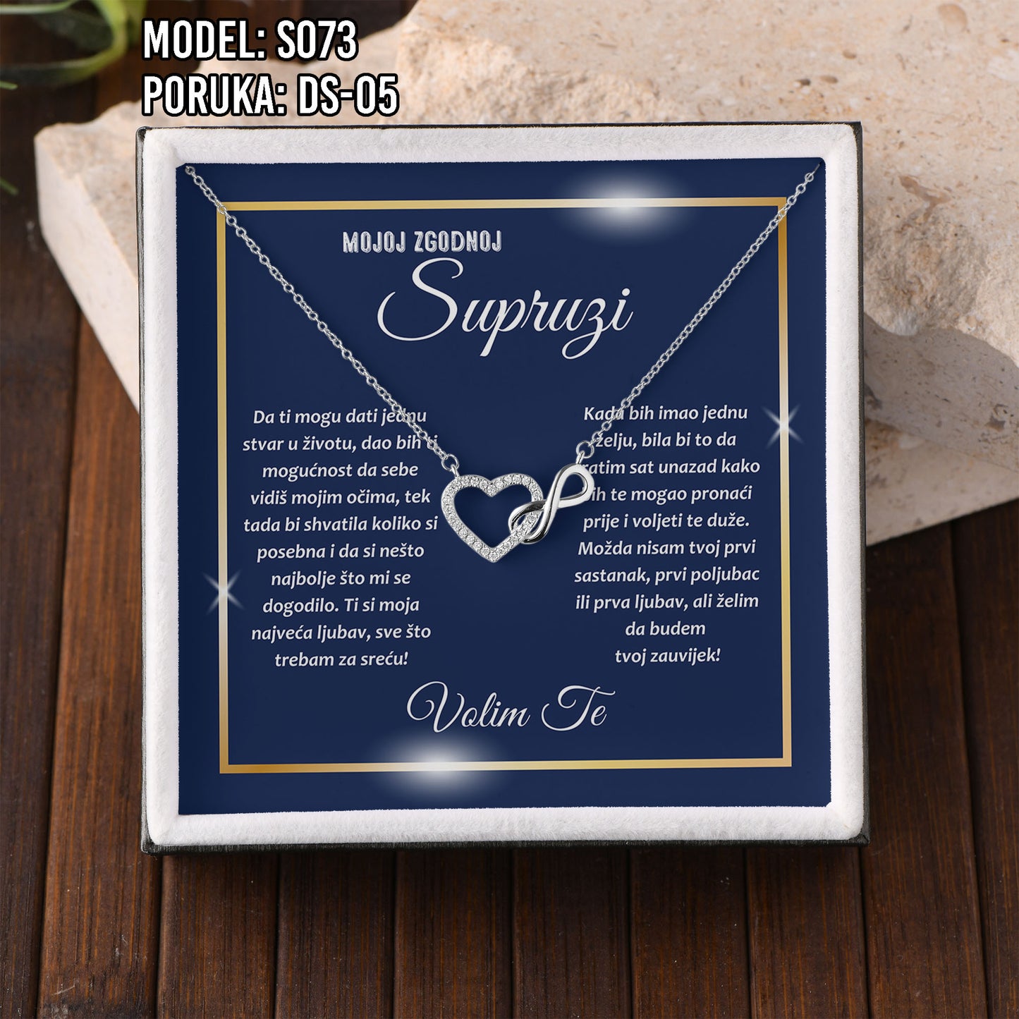 Lančić – 925 srebro u poklon kutiji + poruka po izboru