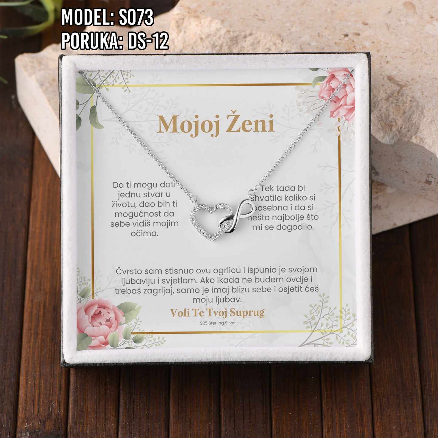 Lančić – 925 srebro u poklon kutiji + poruka po izboru