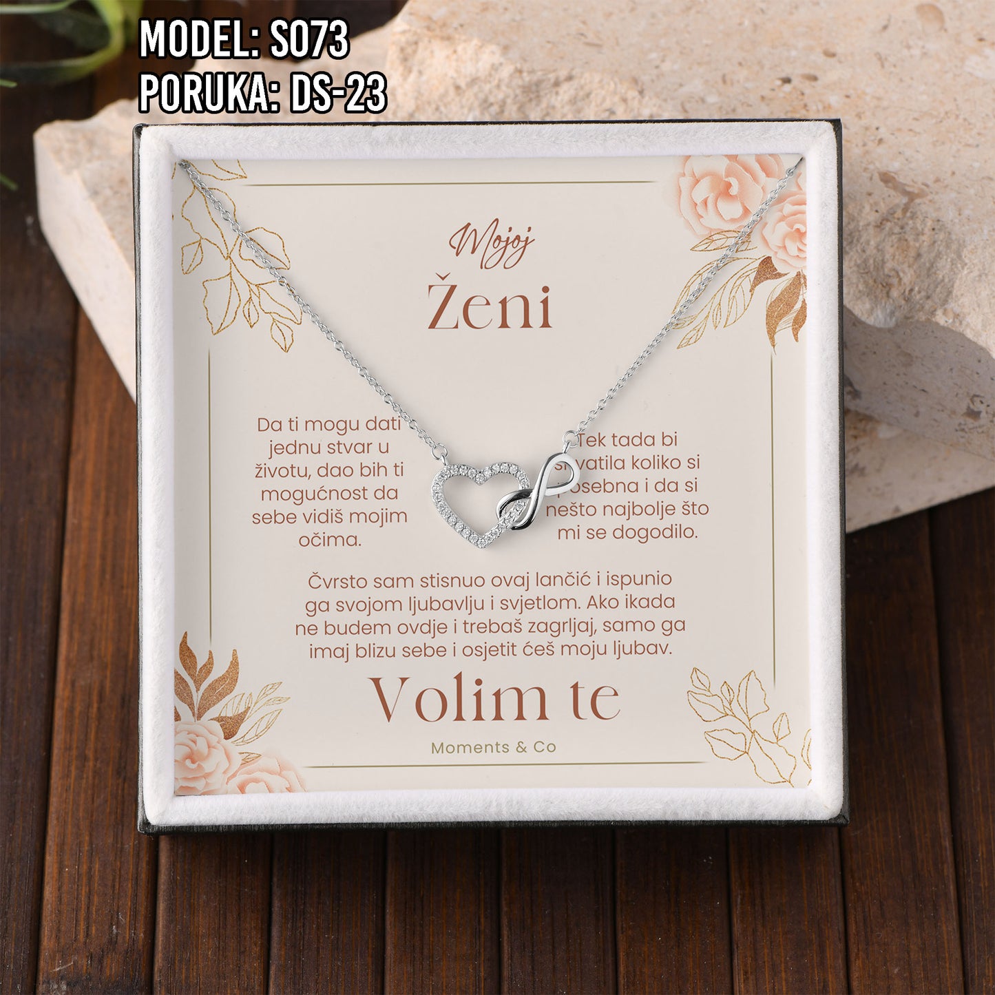 Lančić – 925 srebro u poklon kutiji + poruka po izboru