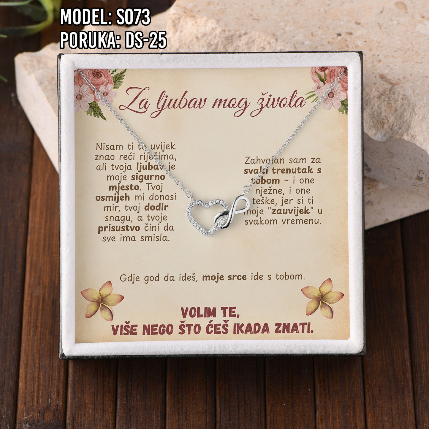 Lančić – 925 srebro u poklon kutiji + poruka po izboru