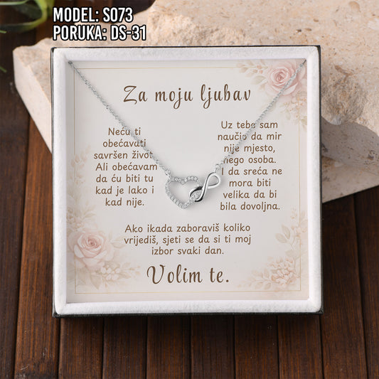 925 srebro u poklon kutiji za djevojku ili suprugu + poruka po izboru