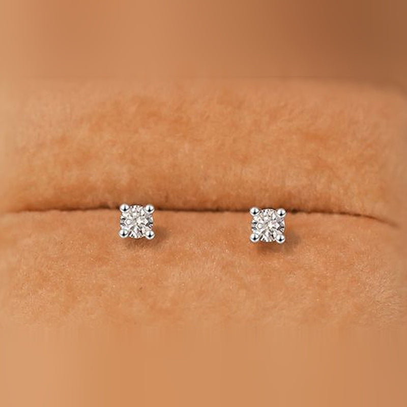 Minđuše sa jednim kamenom 3 mm, par, 925 srebro