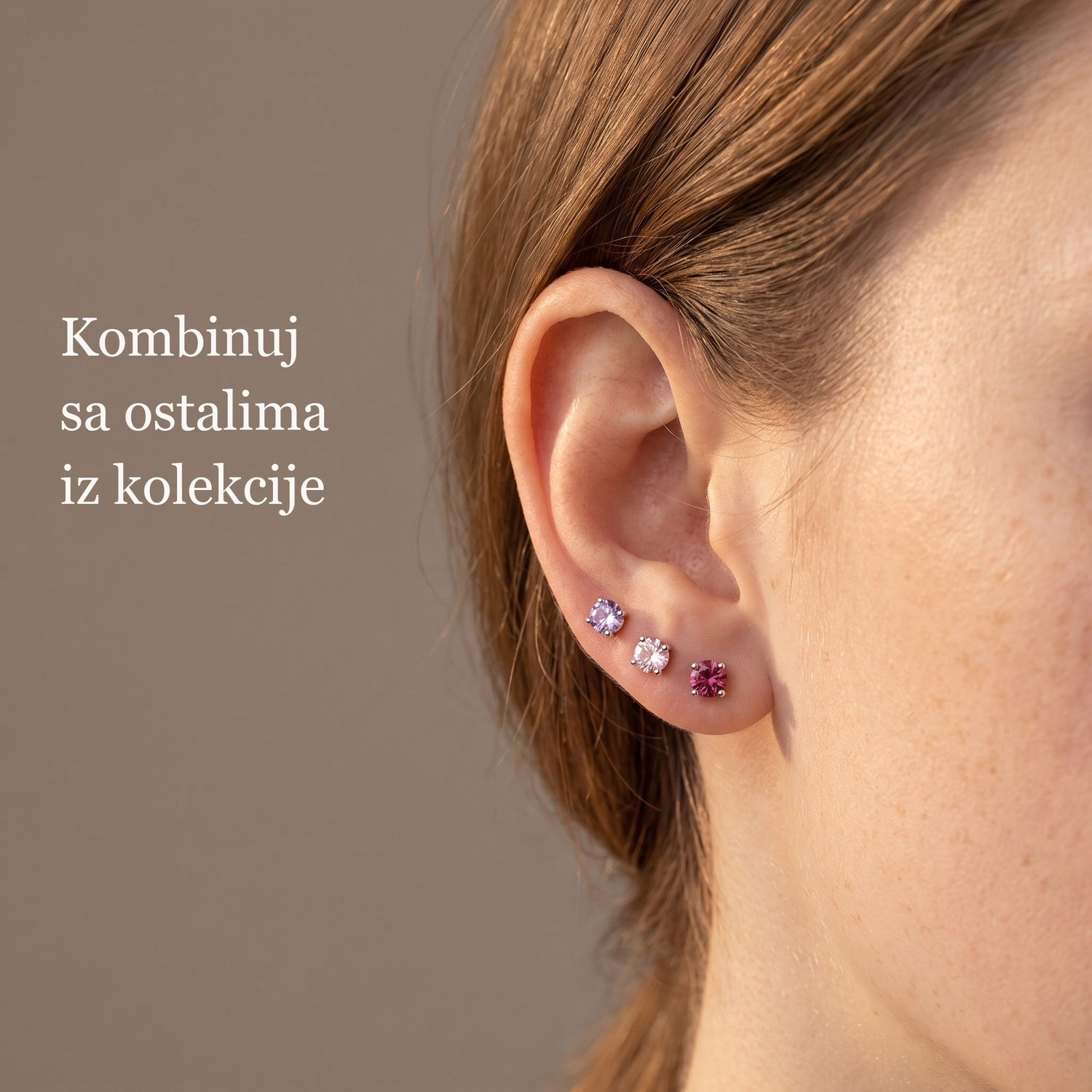 Kombinuj sa ostalima iz kolekcije — tri minđuše u tri rupice